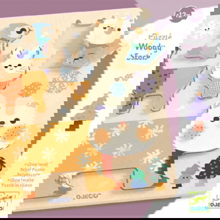 Puzzle relief | WoodyStack - Djeco