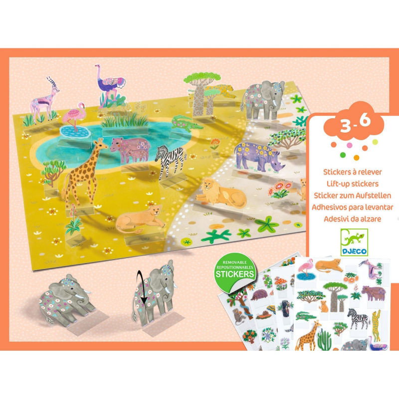 Stickers à relever | Les animaux