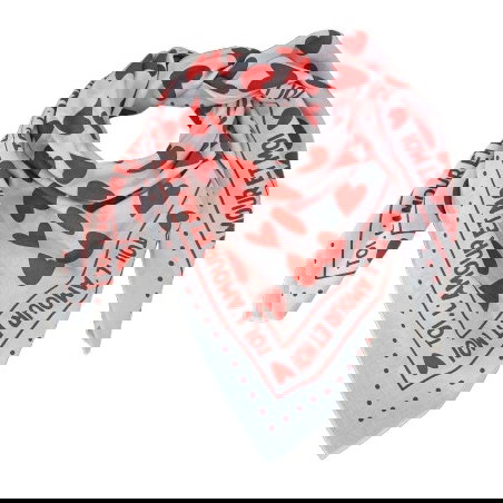 Foulard Grand Format | Fond Blanc Cœur Rouge