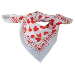 Foulard Petit Format | Fond Blanc Cœur Rouge