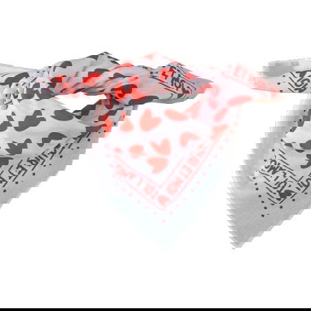 Foulard Petit Format | Fond Blanc Cœur Rouge