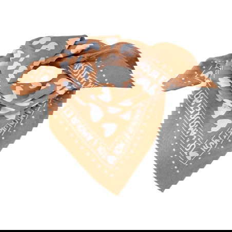 Foulard Petit Format | Fond Marron Cœur Ecru