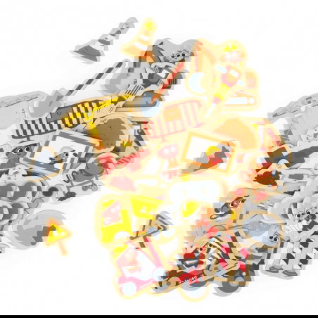 Magnets 24 pièces | Engins de chantier - Janod