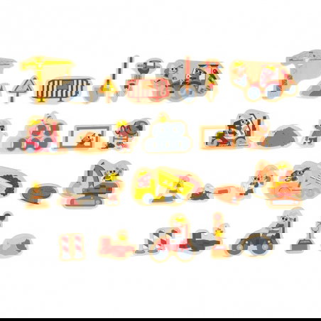 Magnets 24 pièces | Engins de chantier - Janod