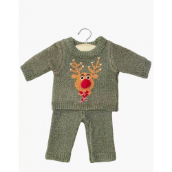 Babies - Ensemble 2 pièces mixte en tricot Petit renne vert