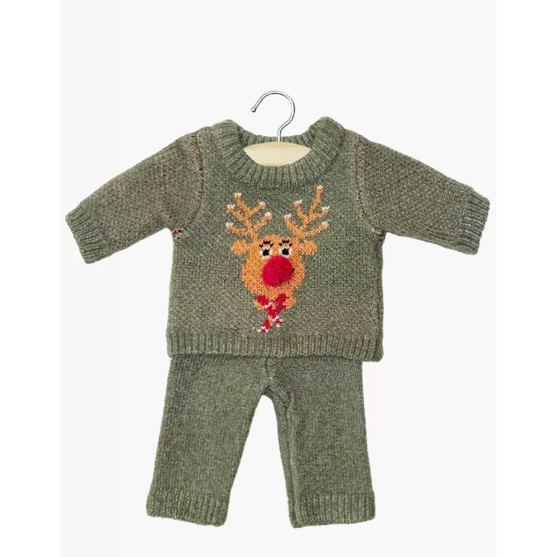 Babies - Ensemble 2 pièces mixte en tricot Petit renne vert