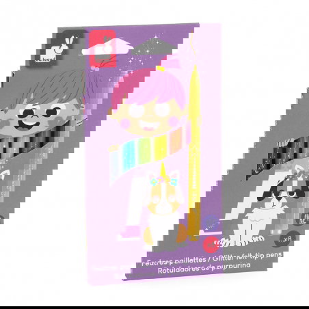 8 feutres paillettes - Janod