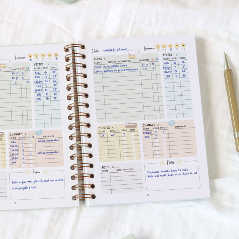 Carnet de suivi de bébé 180 jours