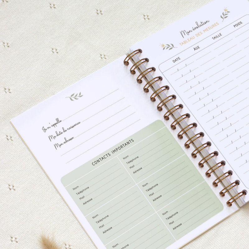 Carnet de suivi de bébé 180 jours