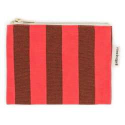 Porte monnaie | Rayures Marron / Rouge