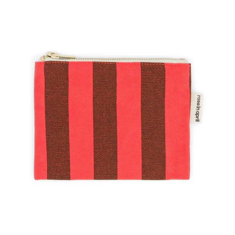 Porte monnaie | Rayures Marron / Rouge