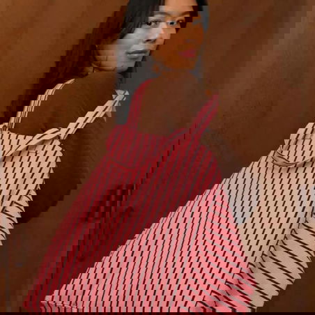 Sac Cabas Elisa | Rayures Tennis Funky Pink - Rose in April