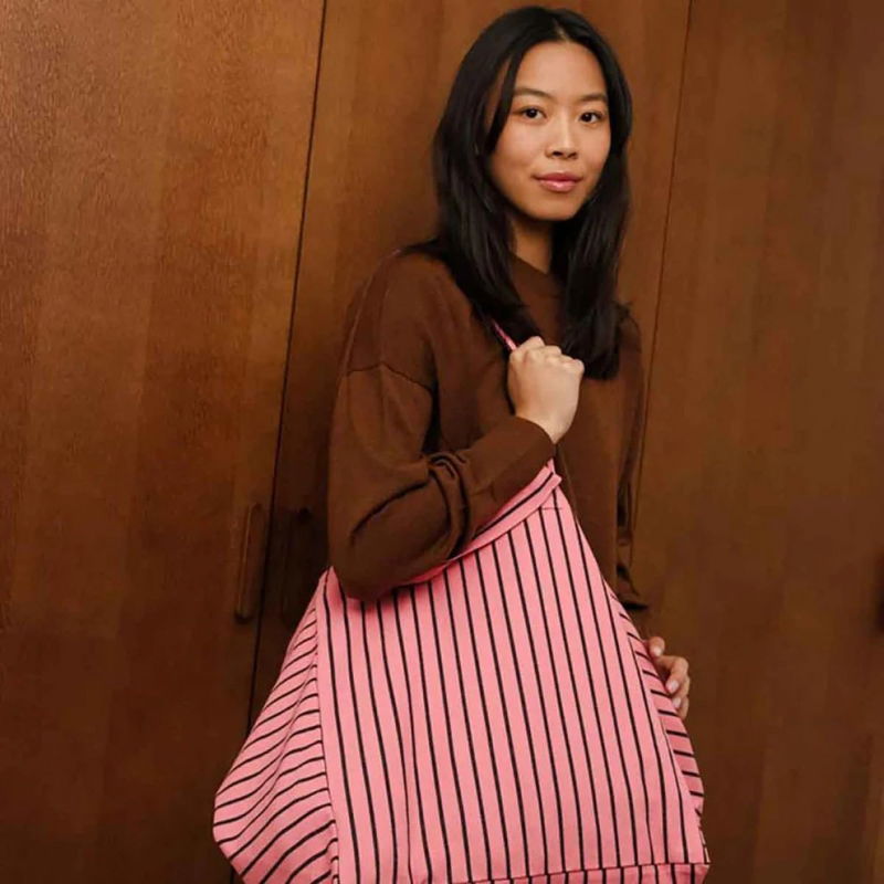 Sac Cabas Elisa | Rayures Tennis Funky Pink