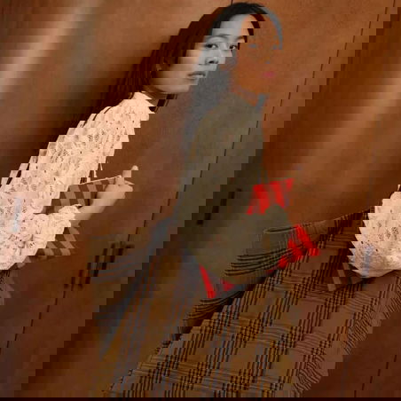 Sac Cabas Elisa | Tartan - Rose in April