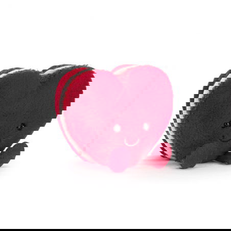 Peluche pâtisserie | Macaron coeur rouge - Jellycat