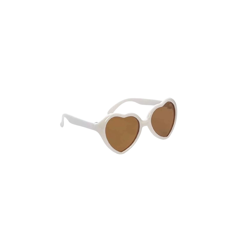 Lunettes de soleil poupée| Coeur blanc