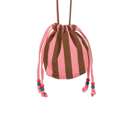 Mini sac Billie | Rayures Funky pink / Olive