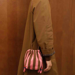 Mini sac Billie | Rayures Funky pink / Olive