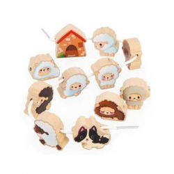 Perles en bois Moutons