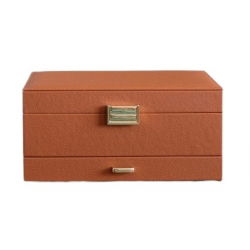 Boîte à bijoux en cuir | Cognac