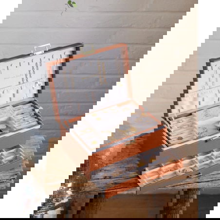 Boîte à bijoux en cuir | Cognac - Maison Scarlett