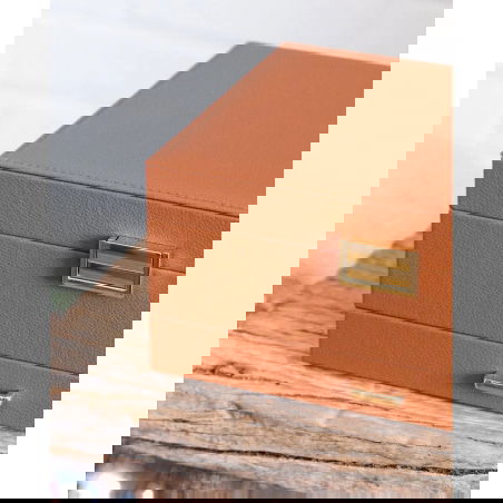 Boîte à bijoux en cuir | Cognac - Maison Scarlett