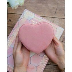 Boîte à bijoux cœur en velours | Rose