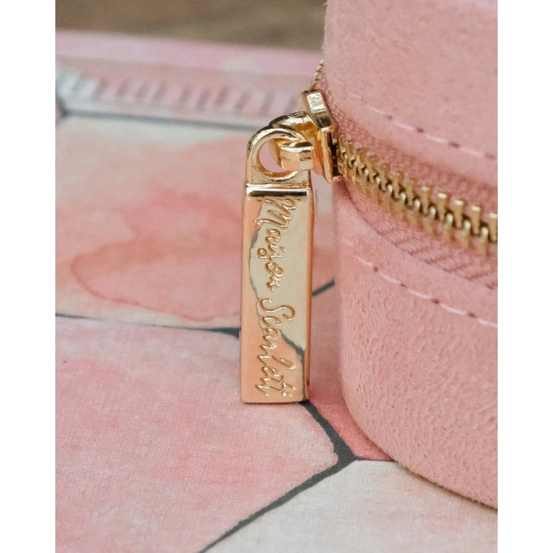 Boîte à bijoux cœur en velours | Rose