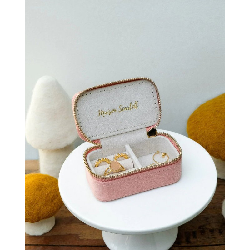 Mini boîte à bijoux de voyage | Rose