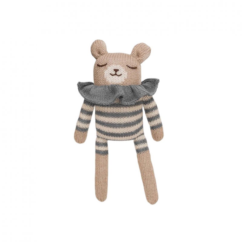 Doudou ours | Combishort rayé ardoise