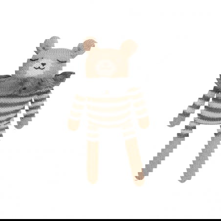 Doudou ours | Combishort rayé ardoise - Main Sauvage