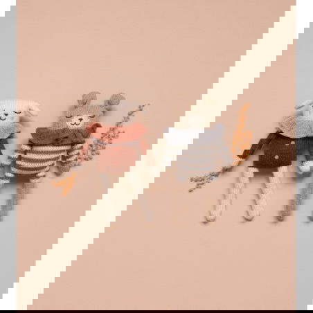 Doudou ours | Combishort rayé ardoise - Main Sauvage