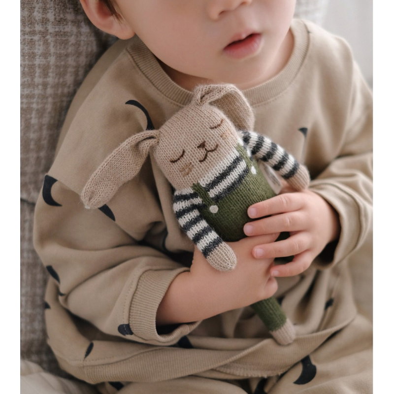Doudou lapin | Salopette olive