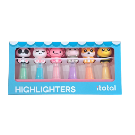 6 mini surligneurs | Cute Animals - Sélection déco