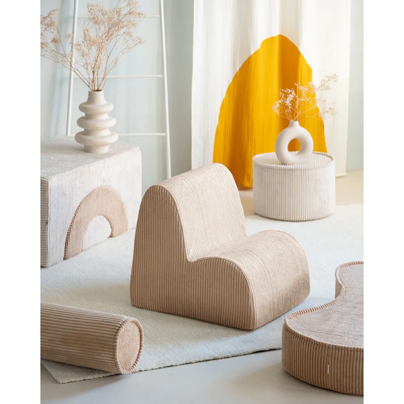 Fauteuil nuage velours | Sucre brun