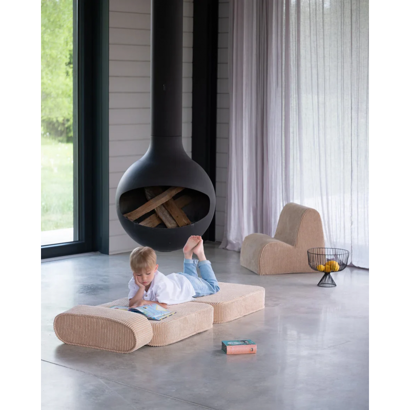 Fauteuil nuage velours | Sucre brun