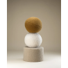 Mini-pouf rond bouclette | Biscuit
