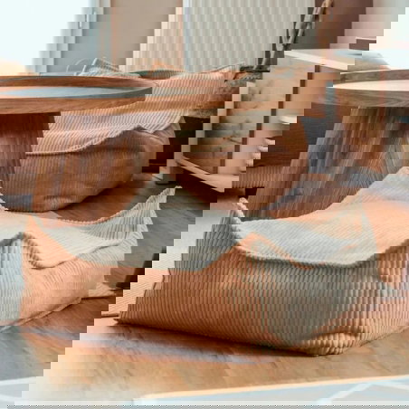 Pouf carré velours | Sucre brun - Wigiwama