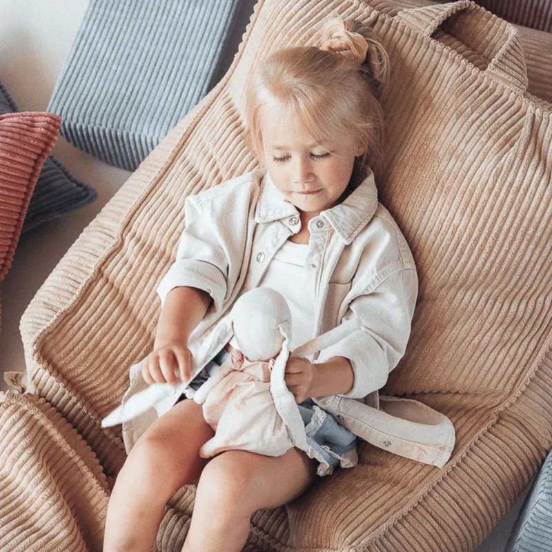 Pouf carré velours | Sucre brun