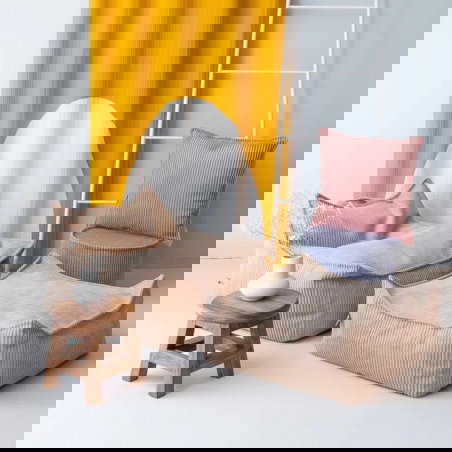 Pouf carré velours | Sucre brun - Wigiwama