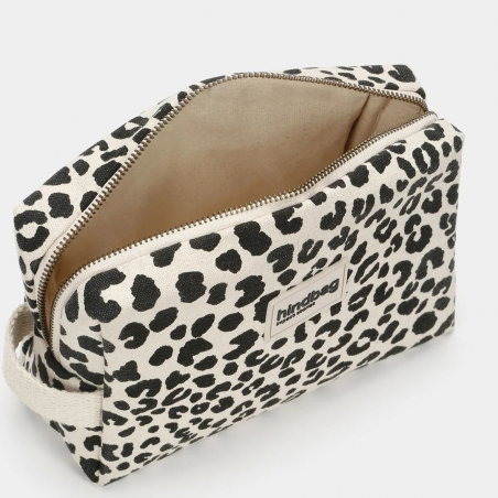 Trousse de toilette Léon | Léopard Ecru - Hindbag