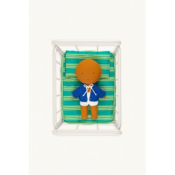 Lit poupée | Rayures vertes