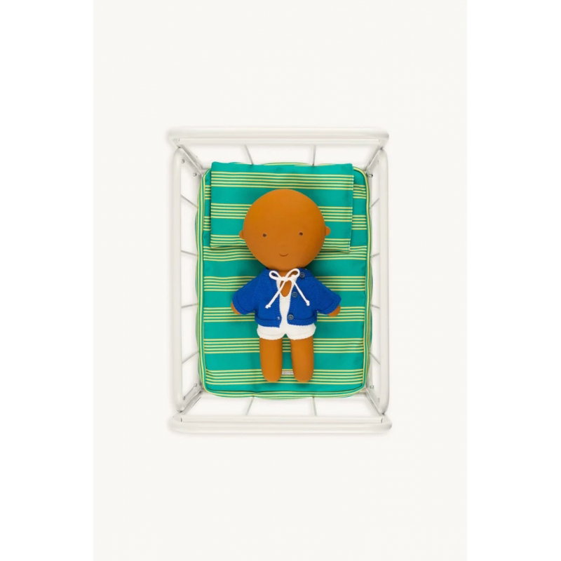 Lit poupée | Rayures vertes