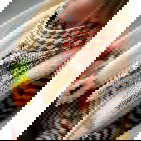 Foulard Grand format | Damier grenat - Bëllemme