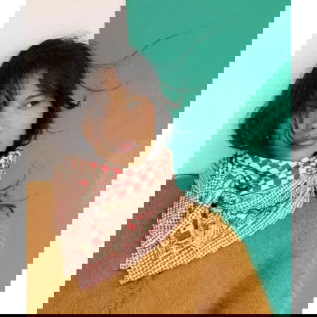 Foulard Grand format | Damier grenat - Bëllemme