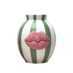 Vase kiss rayure | Vert