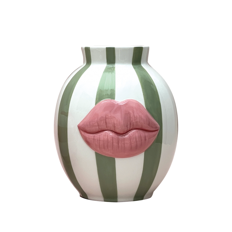 Vase kiss rayure | Vert