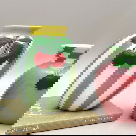 Vase cerise rayure | Vert - Opjet