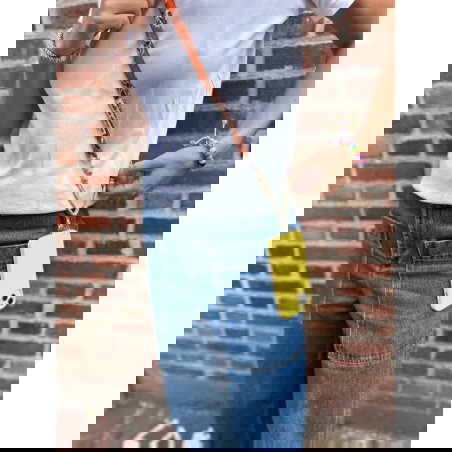 Cordon de téléphone | Orange pêche - Maison Saussure