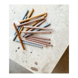 8 pailles en silicone | Multi couleurs Bleu